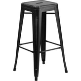 tolix style 30 high backless distressed dream blue metal indoor outdoor barstool