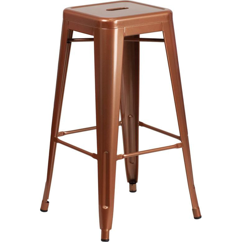 tolix style 30 high backless crystal blue indoor outdoor barstool