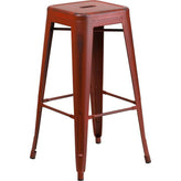 tolix style 30 high backless distressed dream blue metal indoor outdoor barstool