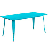 tolix style 31 5 x 63 rectangular mint green metal indoor outdoor table