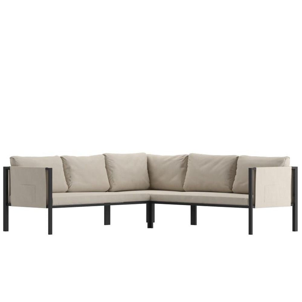 Lea Indoor/Outdoor L Shaped Sectional with Cushions