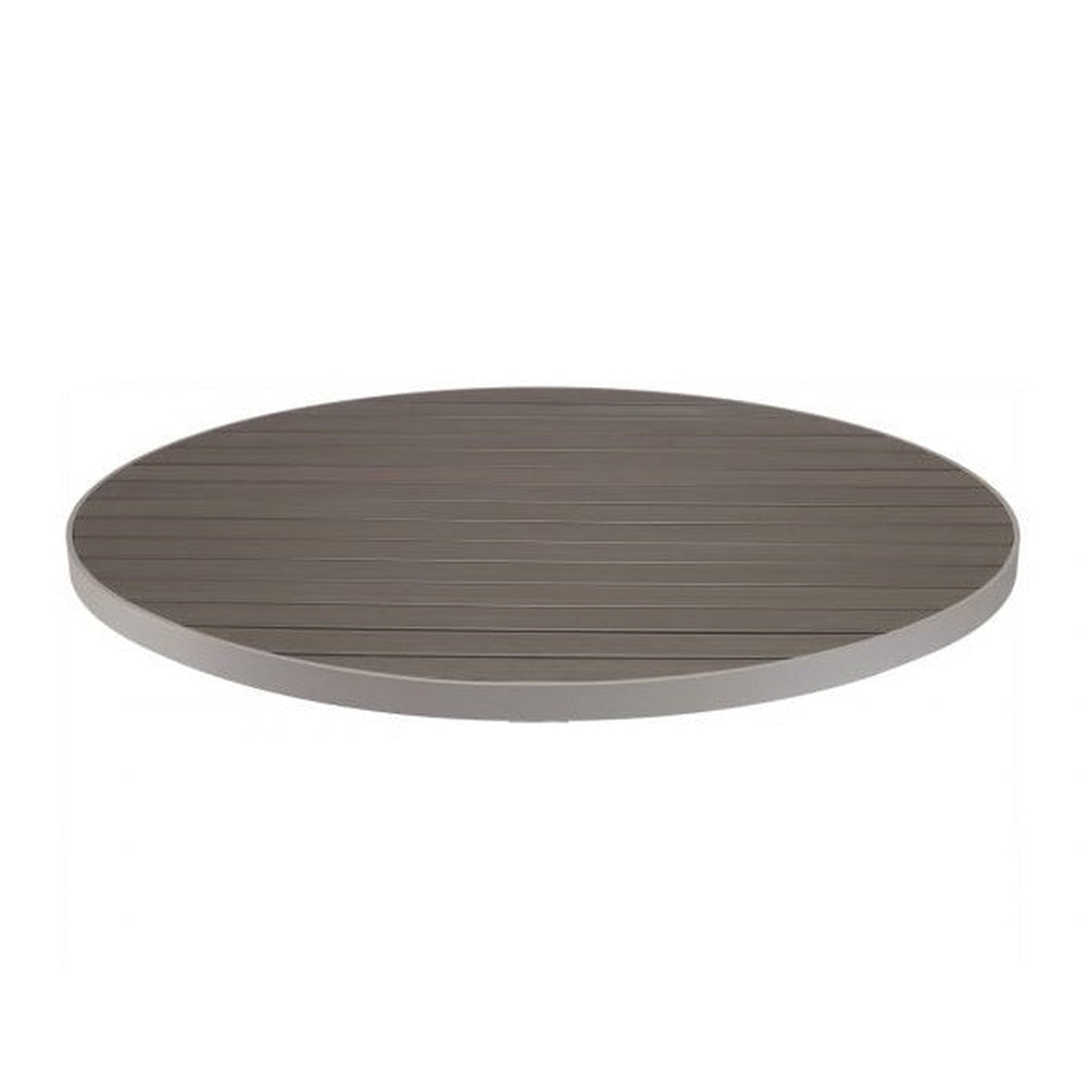 synthetic teak aluminum edge outdoor round table top