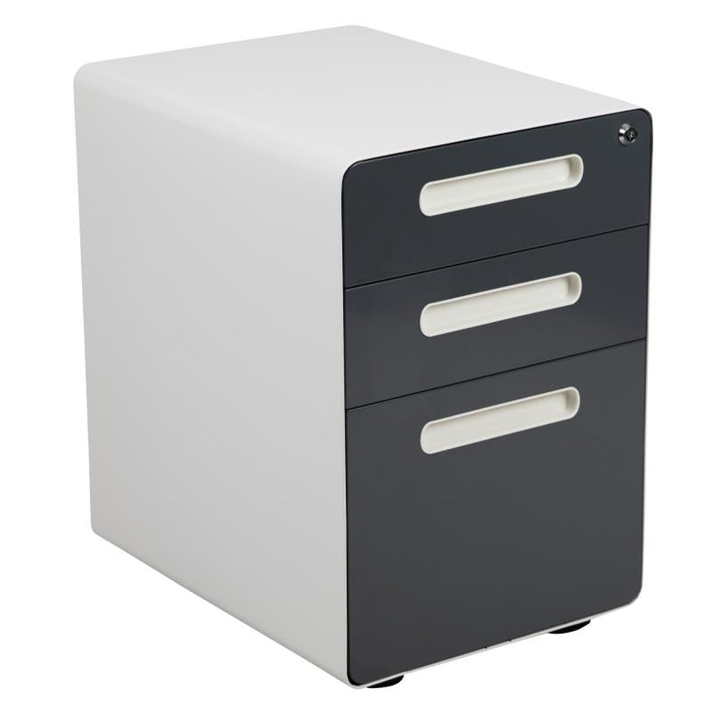 Wren Ergonomic 3-Drawer Mobile Locking Filing Cabinets