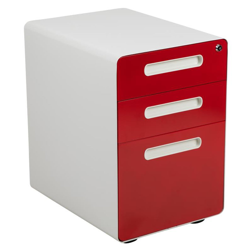 Wren Ergonomic 3-Drawer Mobile Locking Filing Cabinets