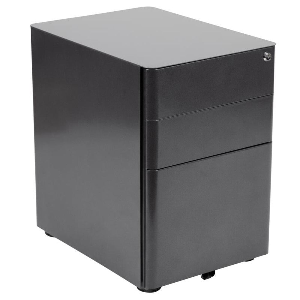 Warner Modern 3-Drawer Mobile Locking Filing Cabinets