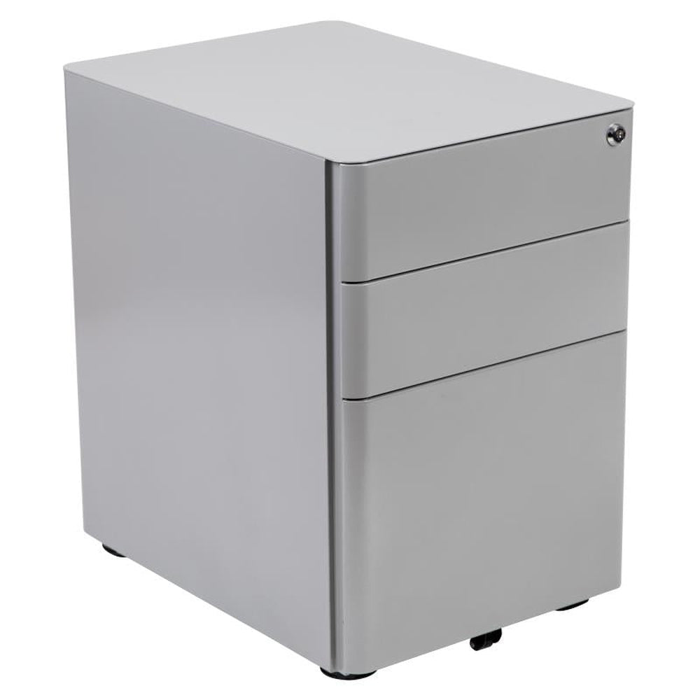 Warner Modern 3-Drawer Mobile Locking Filing Cabinets