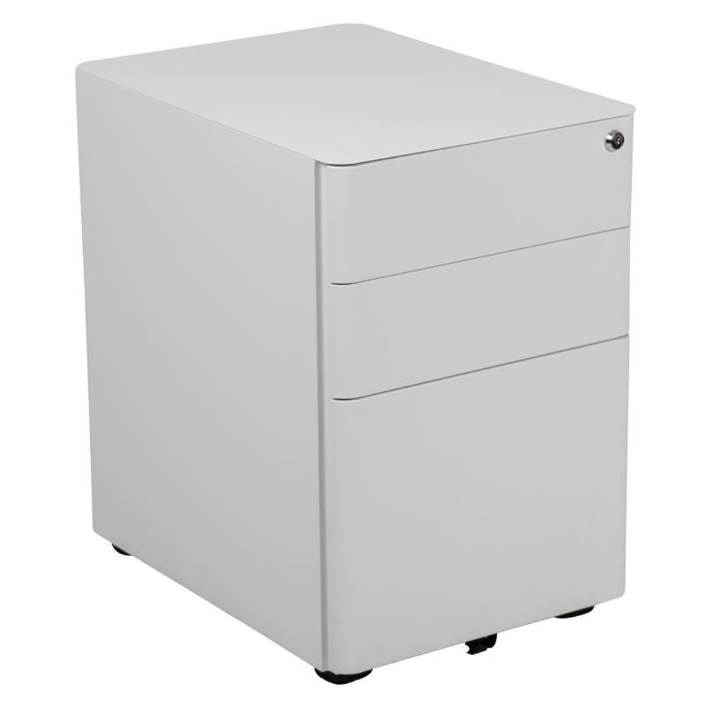 Warner Modern 3-Drawer Mobile Locking Filing Cabinets