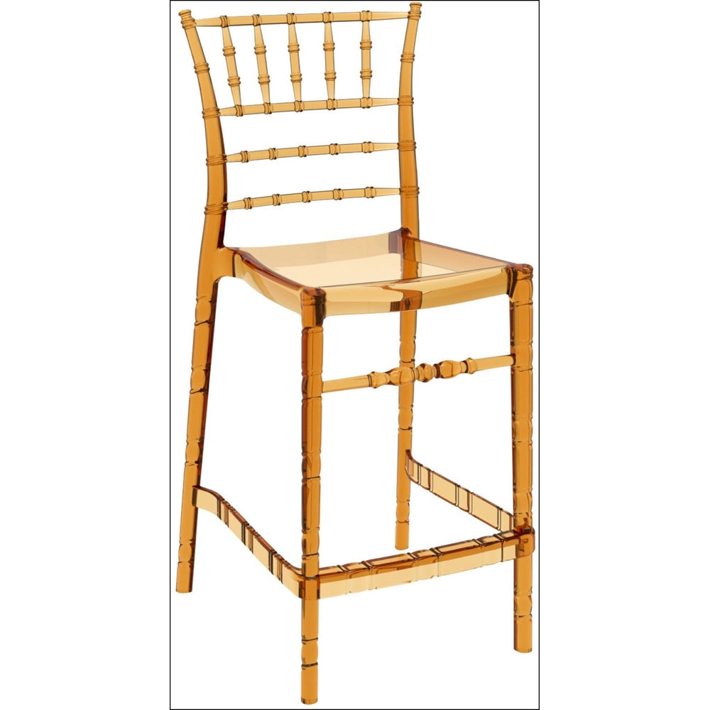 chiavari polycarbonate counter stool transparent amber isp084 tamb