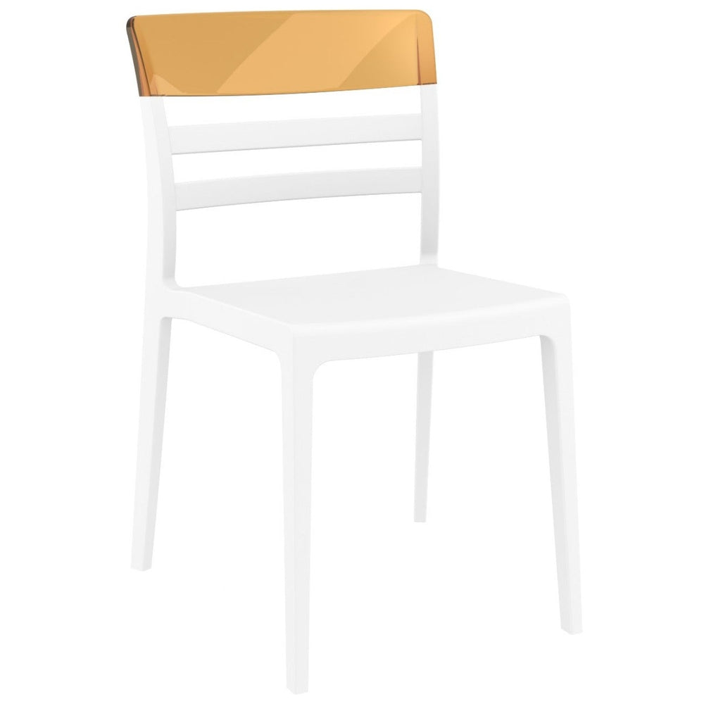 moon dining chair white transparent amber