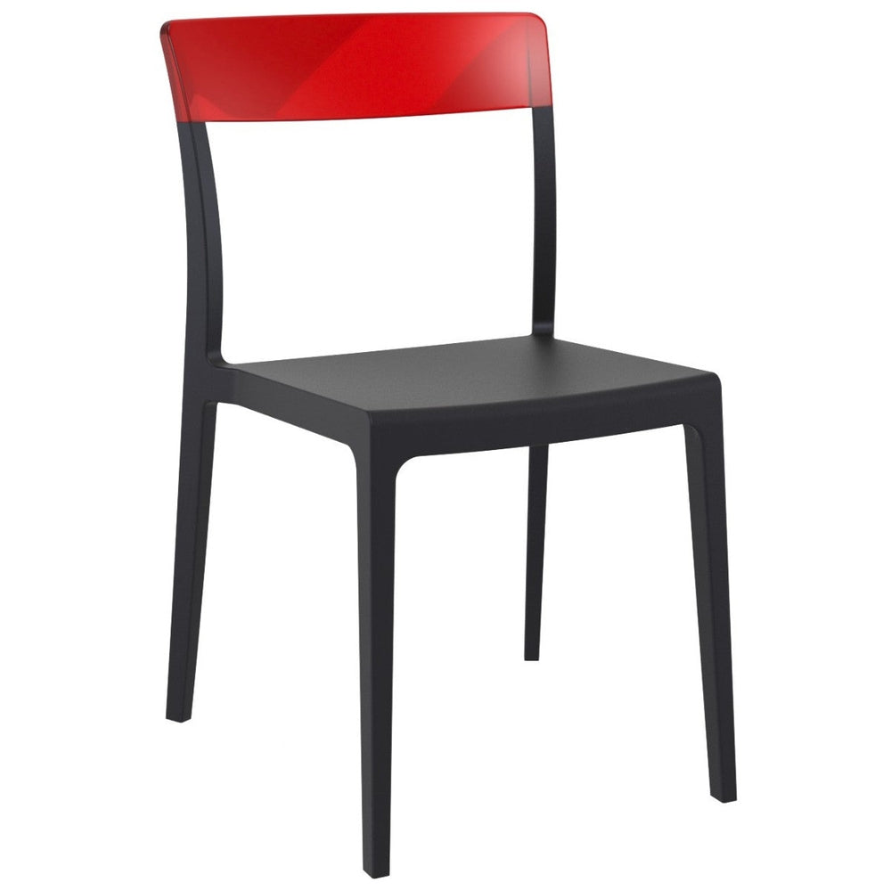 flash dining chair black transparent red