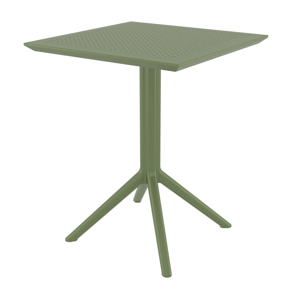 sky square folding table 24 inch olive green