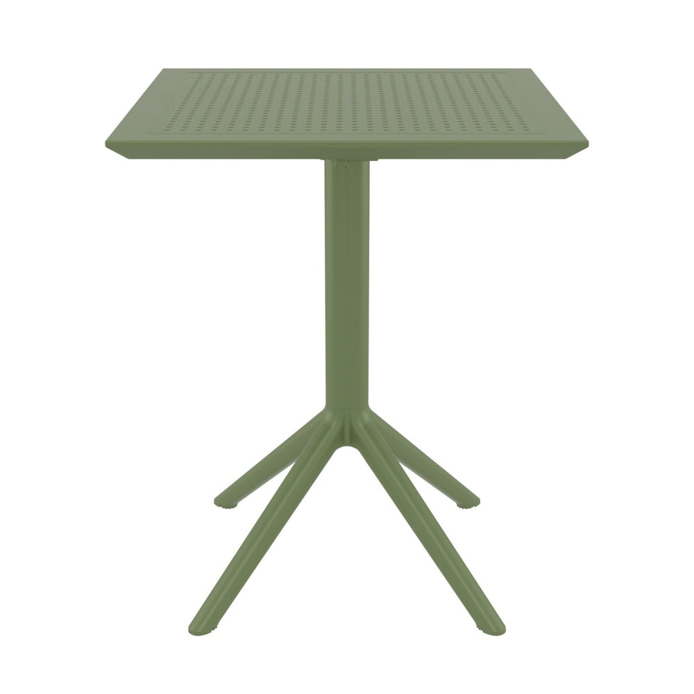 sky square folding table 24 inch olive green