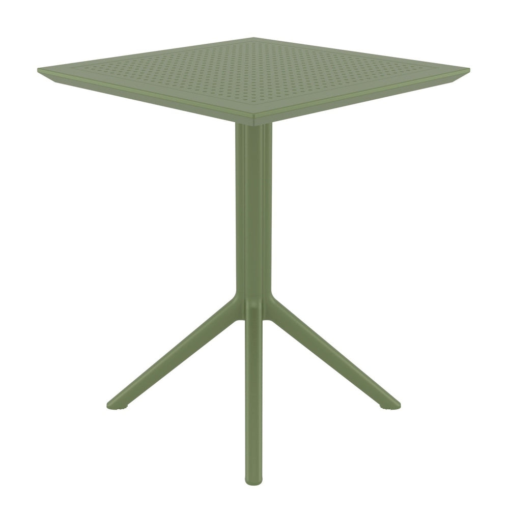 sky square folding table 24 inch olive green