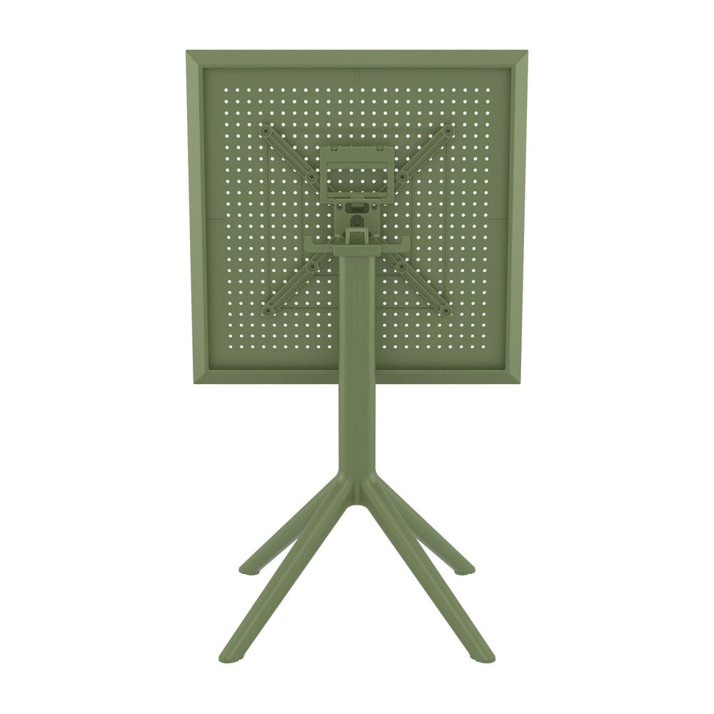 sky square folding table 24 inch olive green