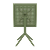 sky square folding table 24 inch olive green