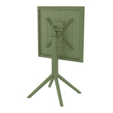 sky square folding table 24 inch olive green