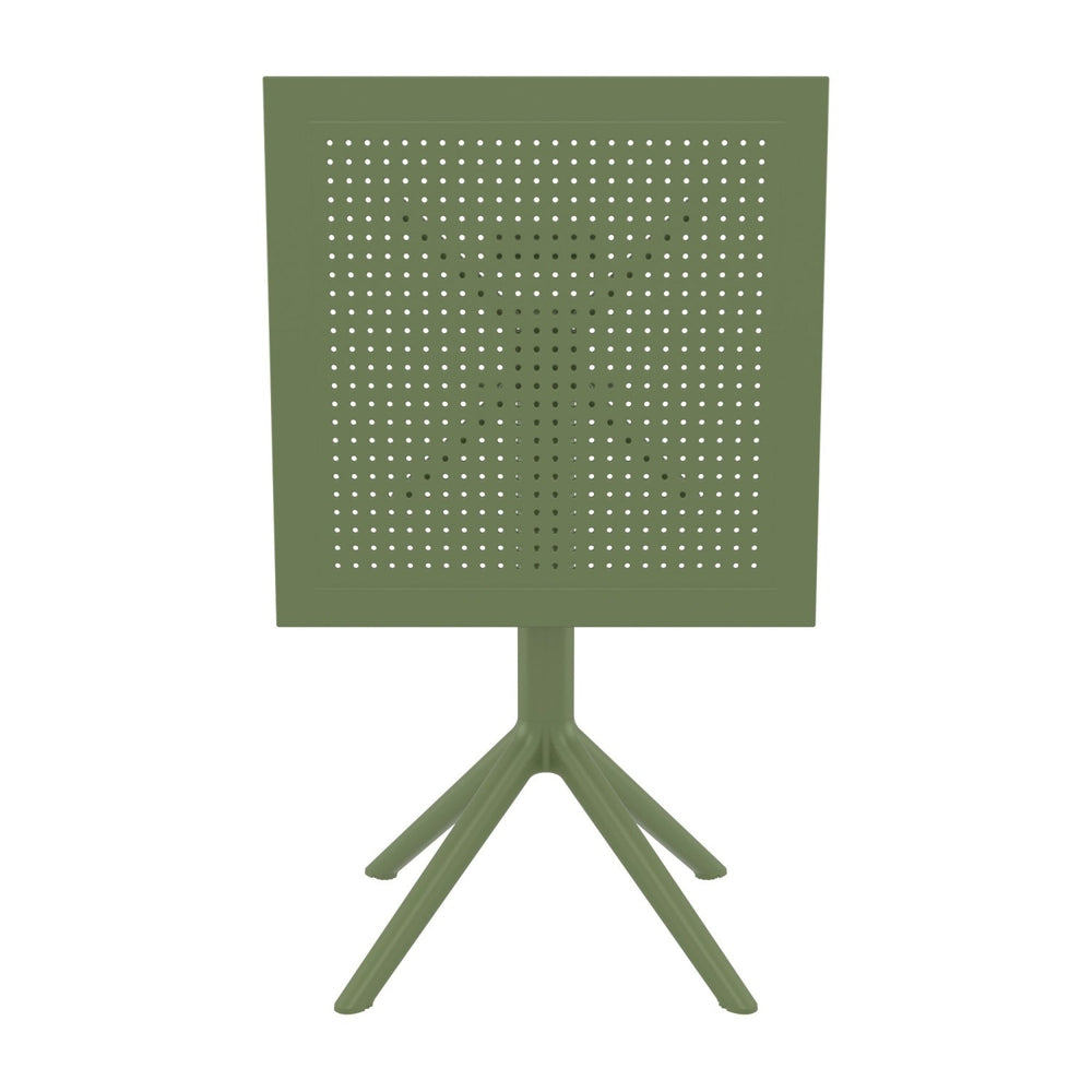 sky square folding table 24 inch olive green