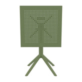 sky square folding table 24 inch olive green