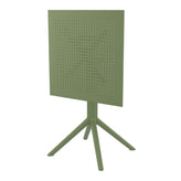 sky square folding table 24 inch olive green