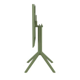 sky square folding table 24 inch olive green