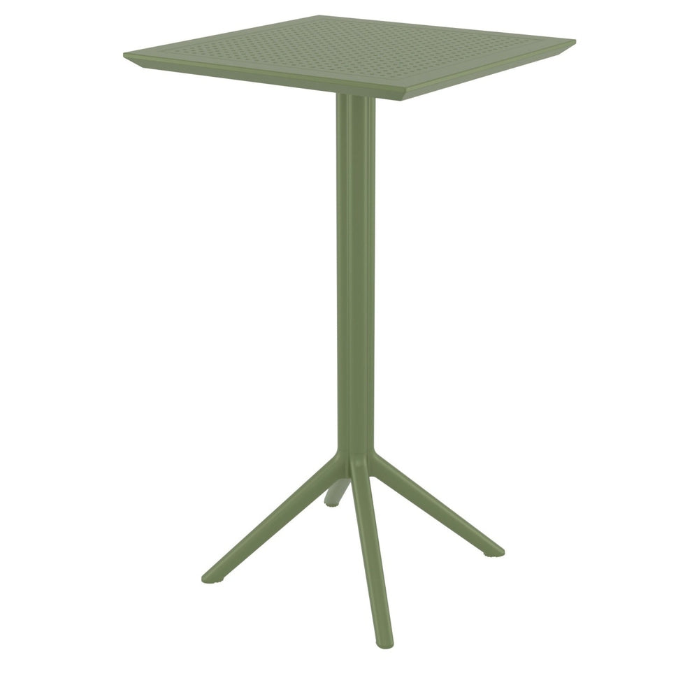 sky square folding table 24 inch olive green