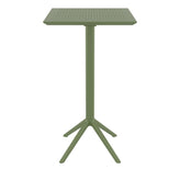 sky square folding table 24 inch olive green