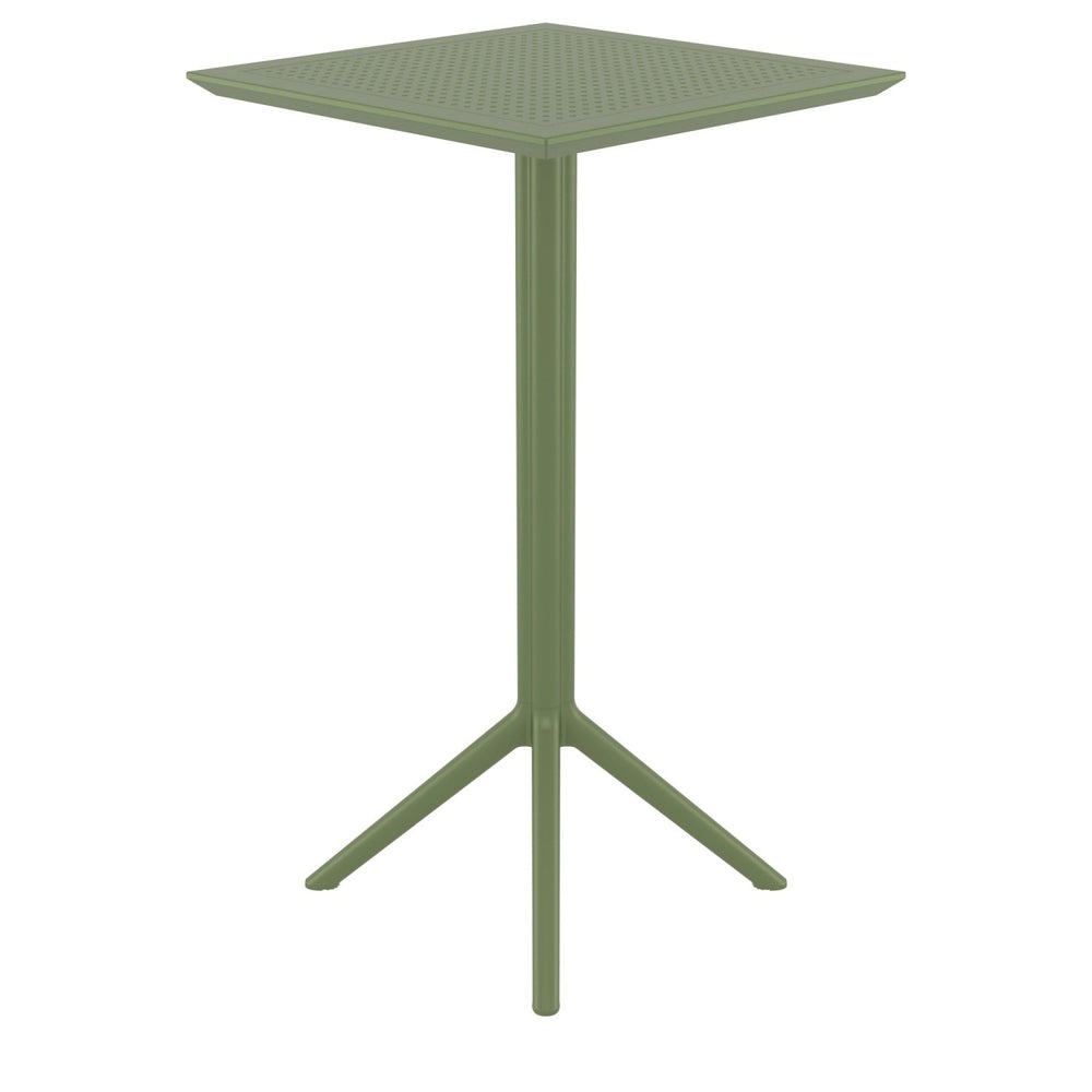 sky square folding table 24 inch olive green