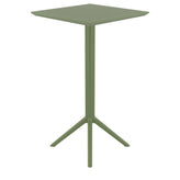 sky square folding table 24 inch olive green