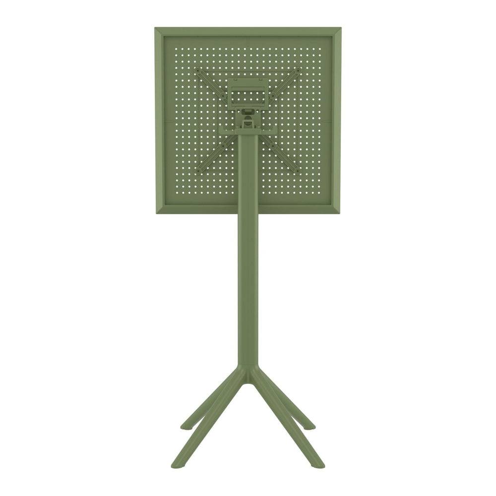 sky square folding table 24 inch olive green