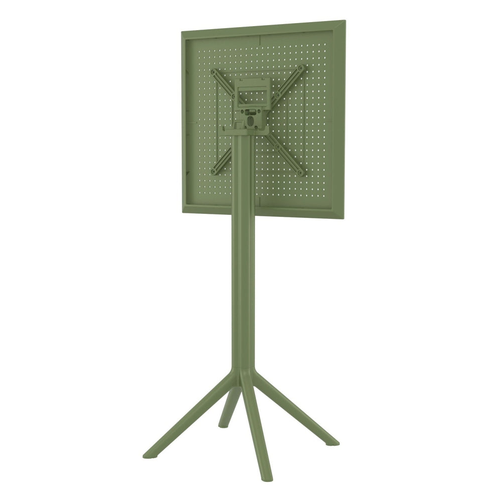 sky square folding table 24 inch olive green