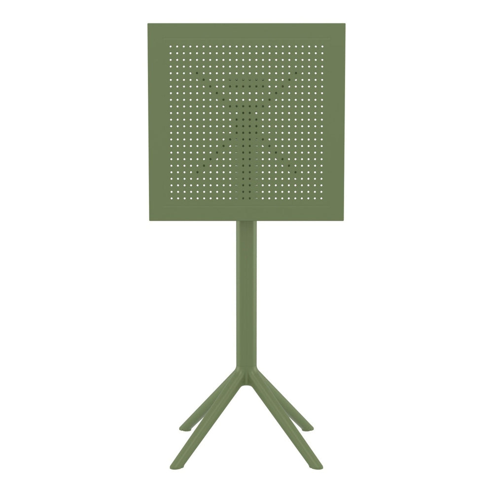 sky square folding table 24 inch olive green