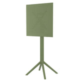 sky square folding table 24 inch olive green