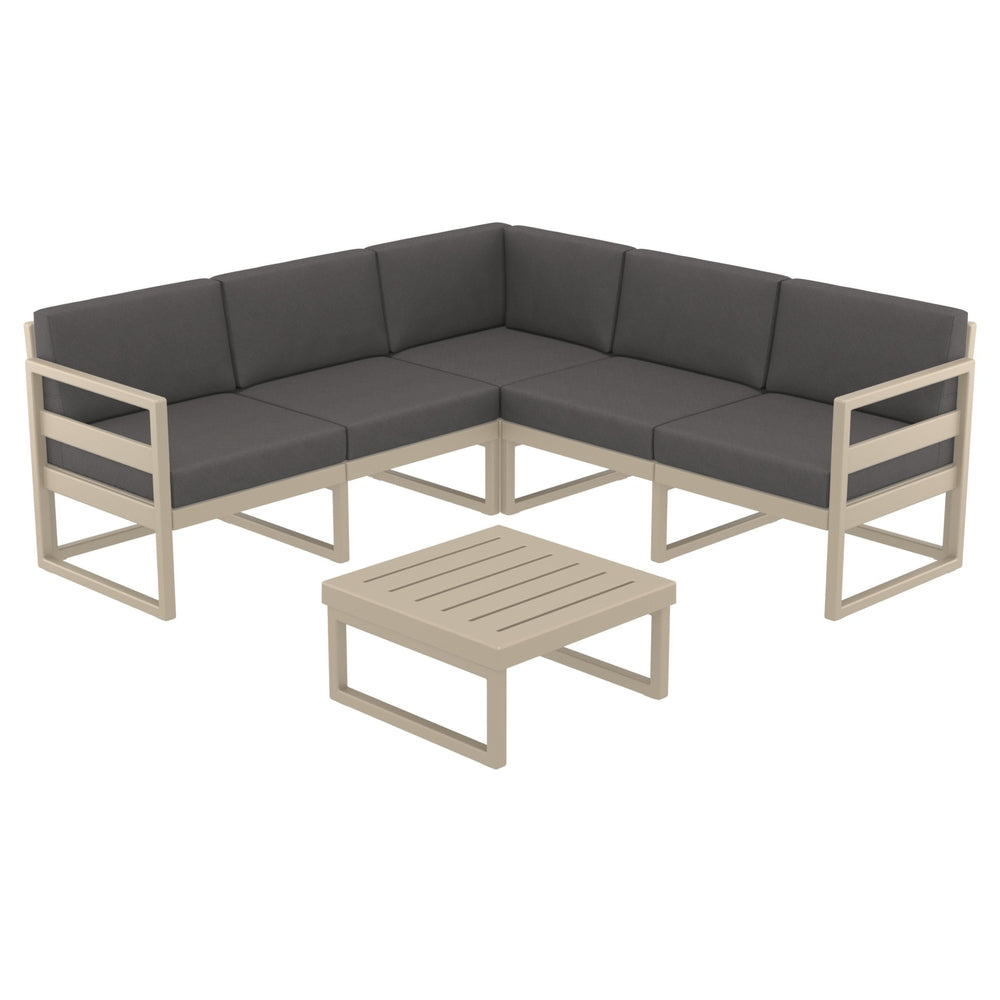 mykonos corner sectional 5 person lounge set with sunbrella cushion