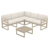 mykonos corner sectional 5 person lounge set with sunbrella cushion