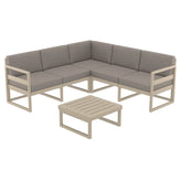 mykonos corner sectional 5 person lounge set with sunbrella cushion