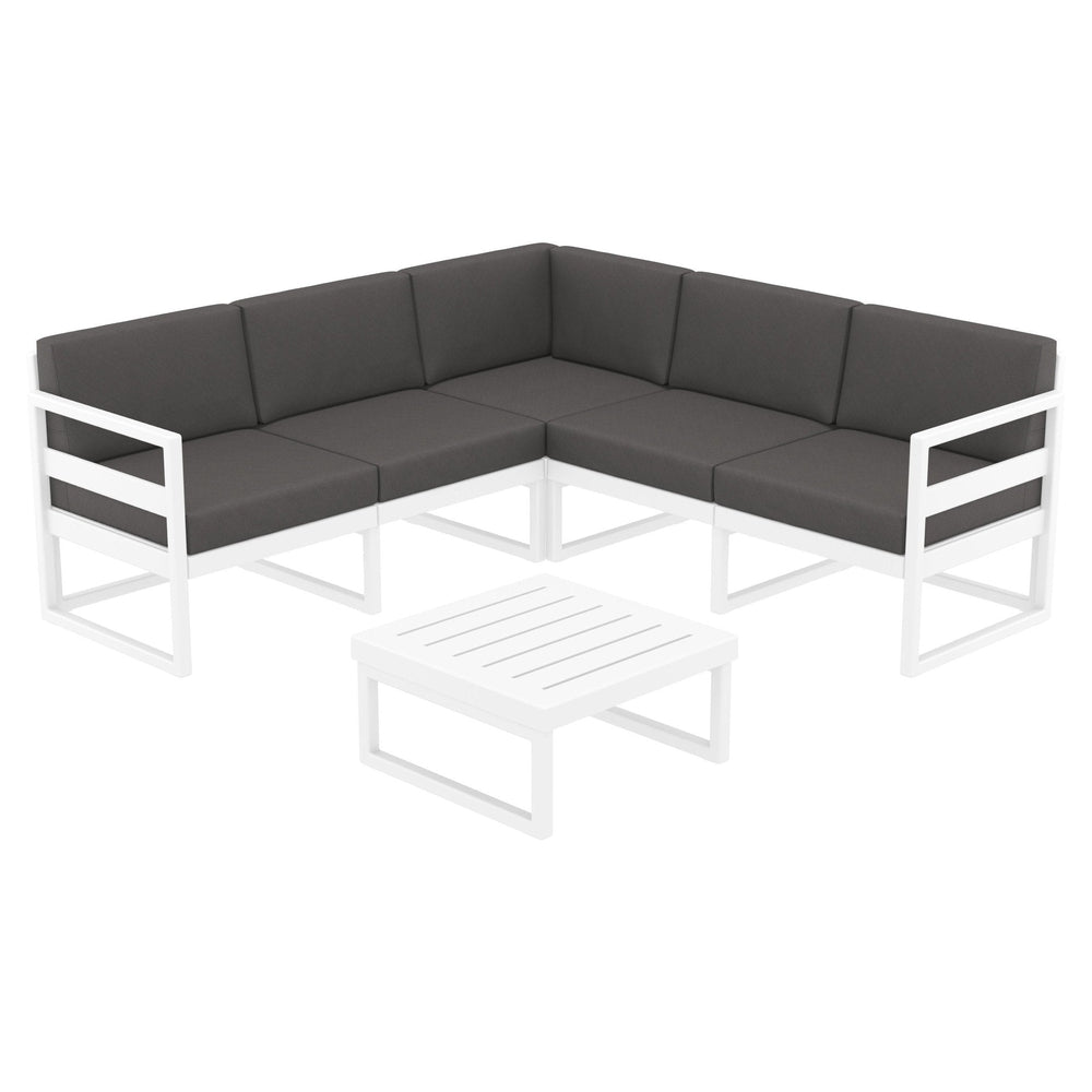 mykonos corner sectional 5 person lounge set with sunbrella cushion