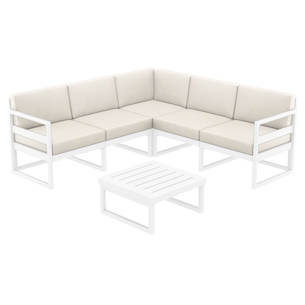 mykonos corner sectional 5 person lounge set with sunbrella cushion