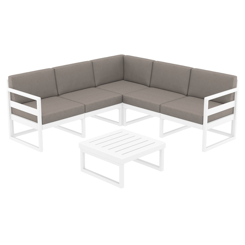 mykonos corner sectional 5 person lounge set with sunbrella cushion