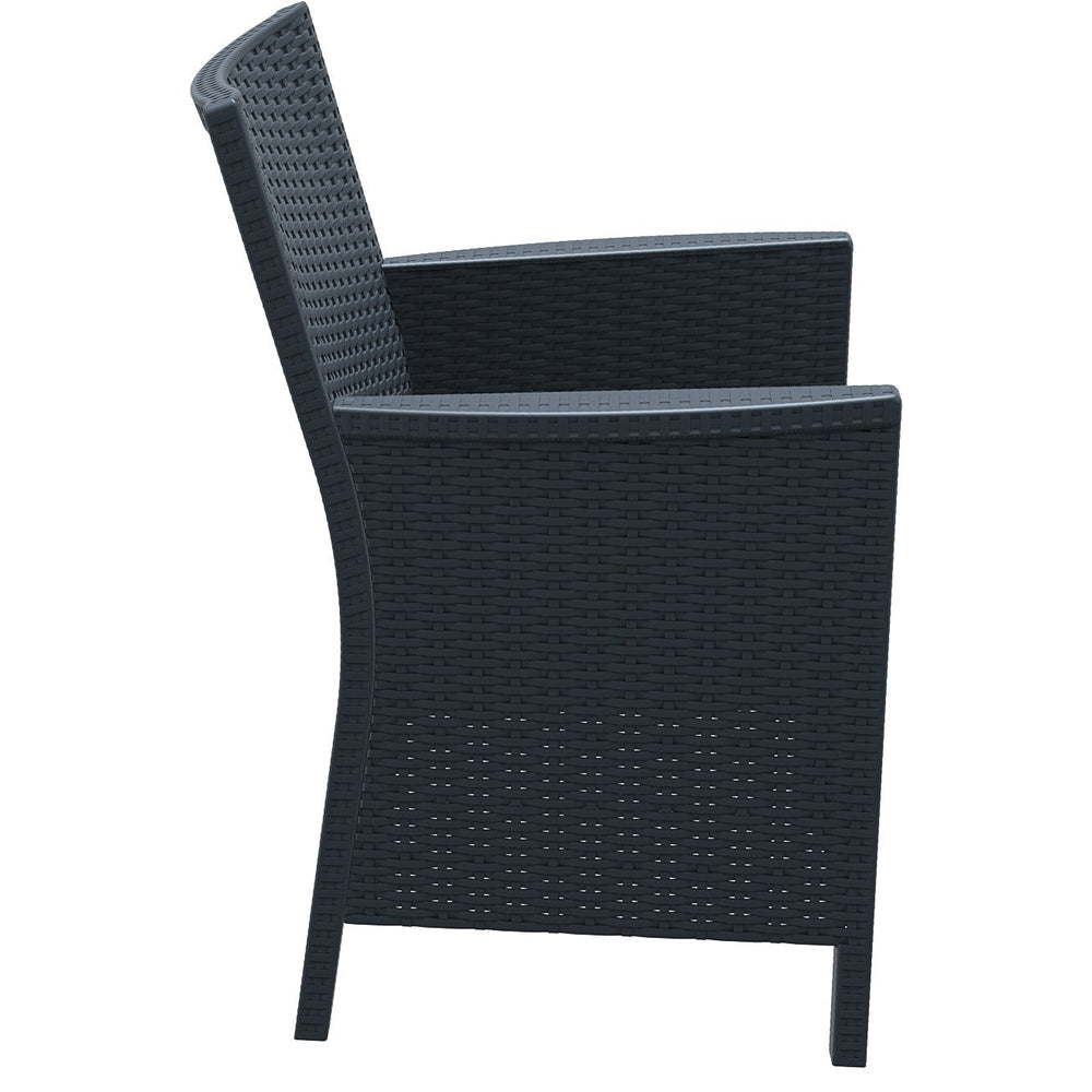 california resin wickerlook chair dark gray