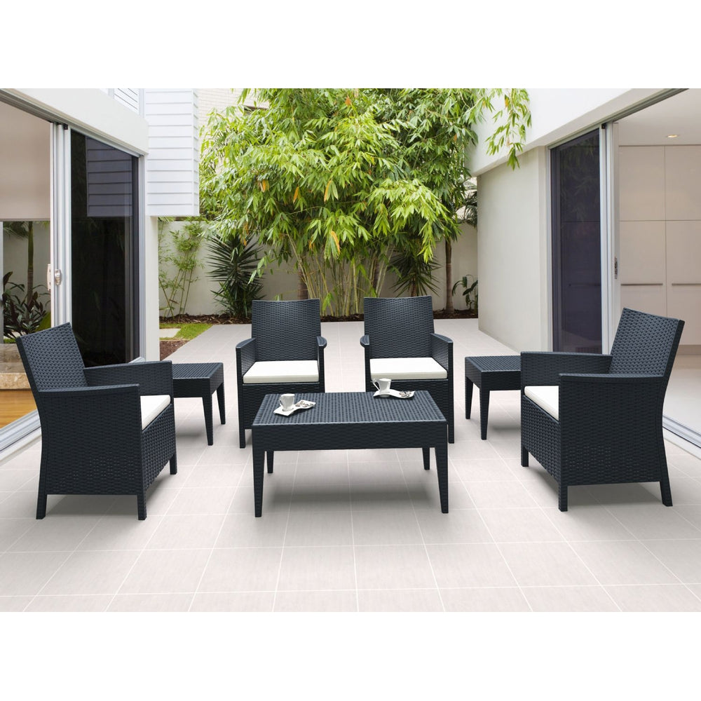 california wickerlook casual seating set 7 piece brown isp8062s br