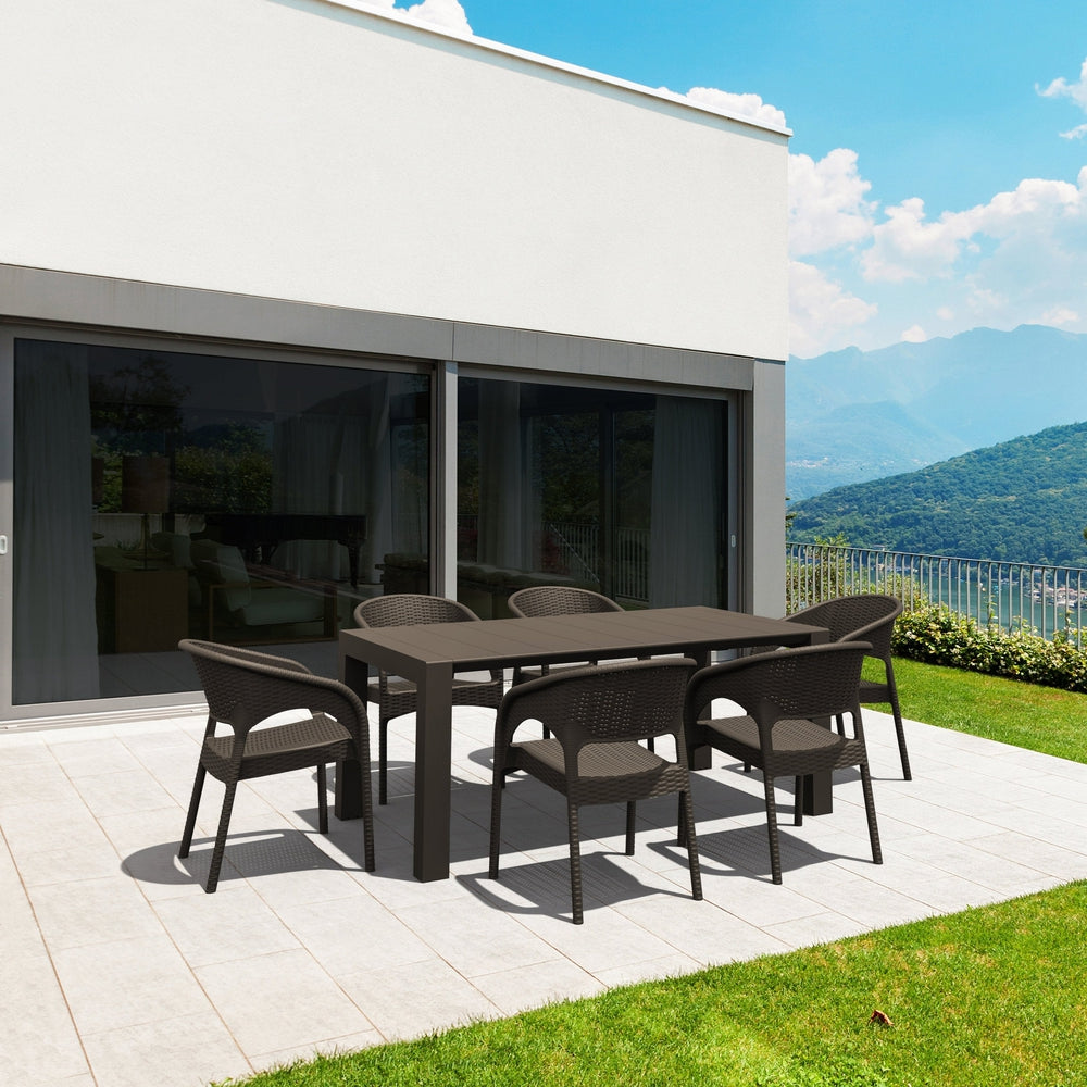 panama extendable patio dining set 7 piece