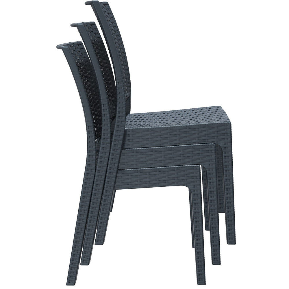 florida resin wickerlook dining chair dark gray