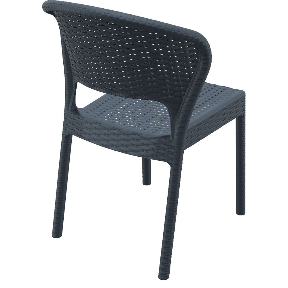 daytona resin wickerlook dining chair dark gray