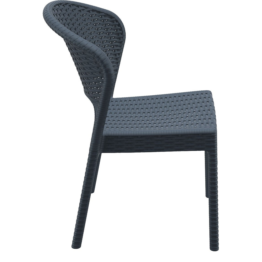 daytona resin wickerlook dining chair dark gray