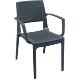 capri resin dining arm chair dark gray