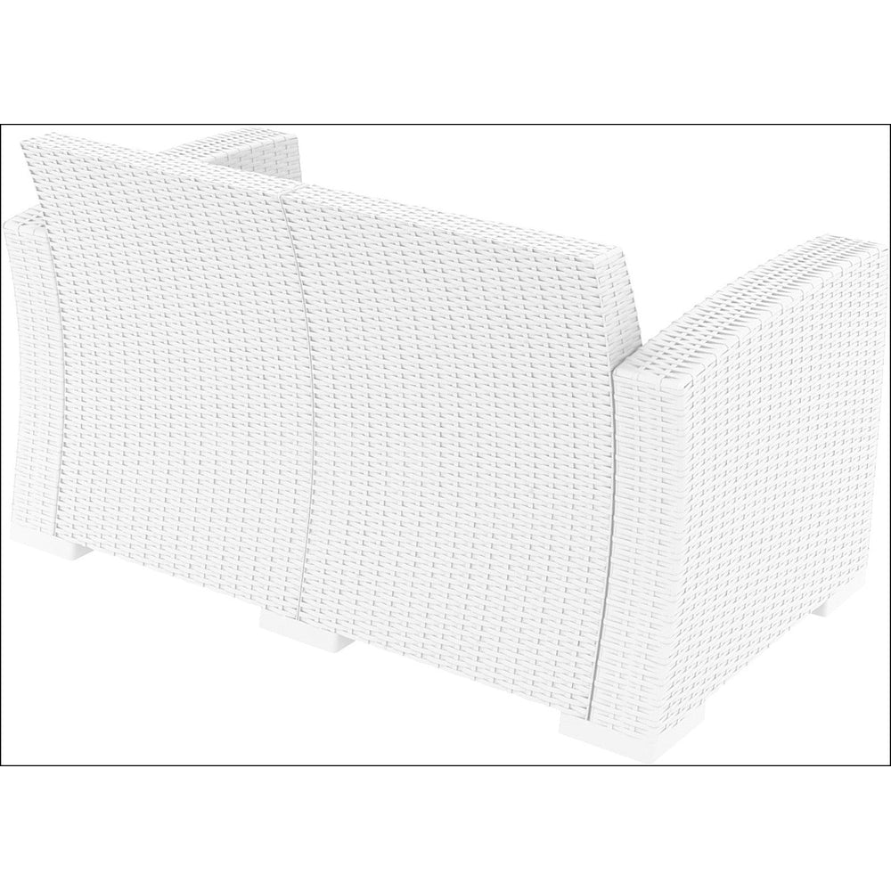 monaco resin patio loveseat white with cushion isp832 wh