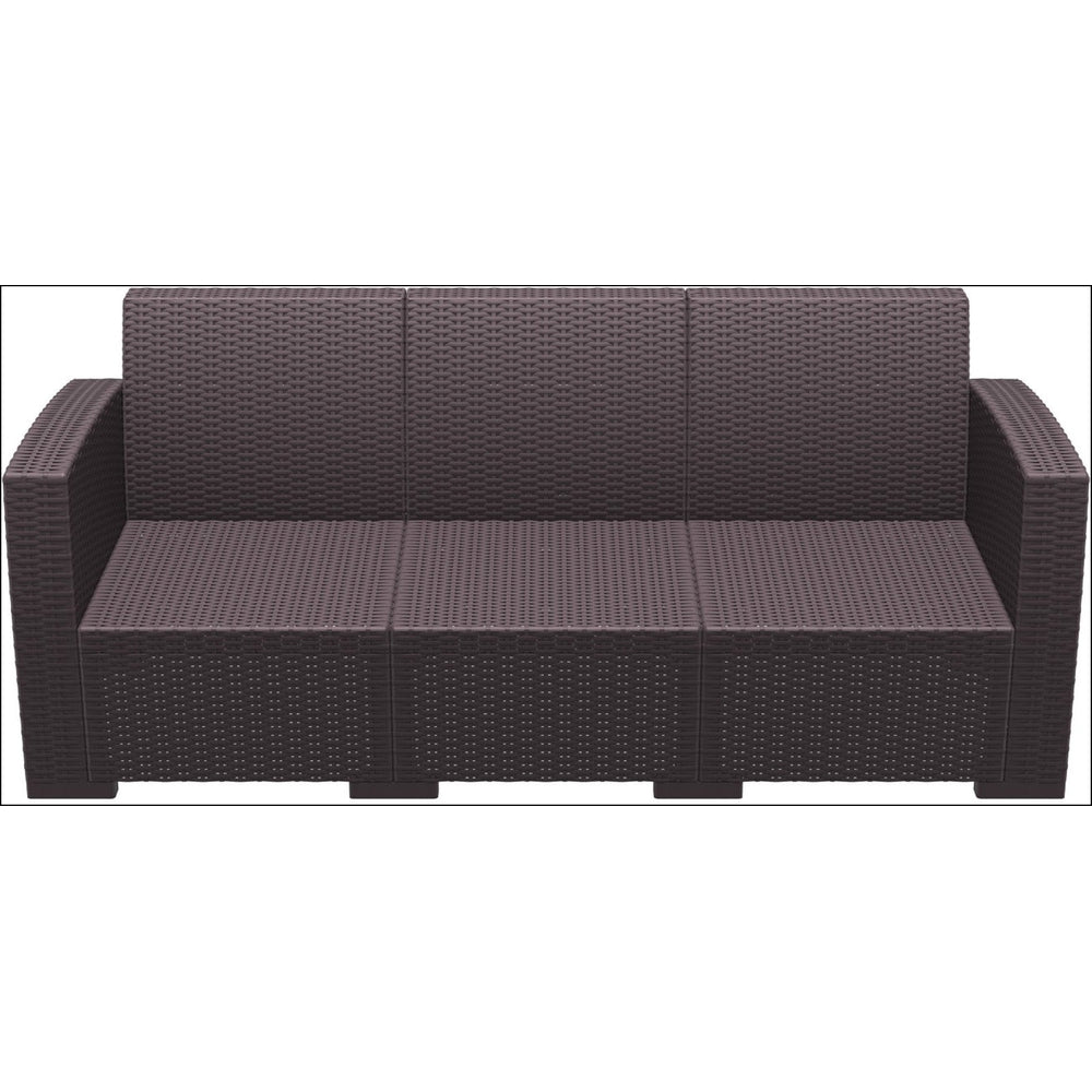 monaco resin patio sofa brown with cushion isp833 br