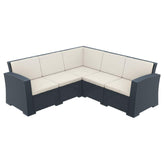 monaco resin patio sectional 5 piece white with cushion isp834 wh