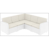 monaco resin patio sectional 5 piece white with cushion isp834 wh