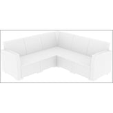 monaco resin patio sectional 5 piece white with cushion isp834 wh